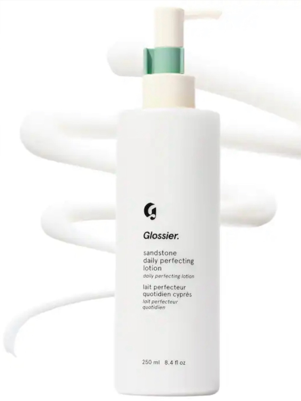 NWT Glossier Sandstone Daily Perfecting Lotion - White with Mint Pump